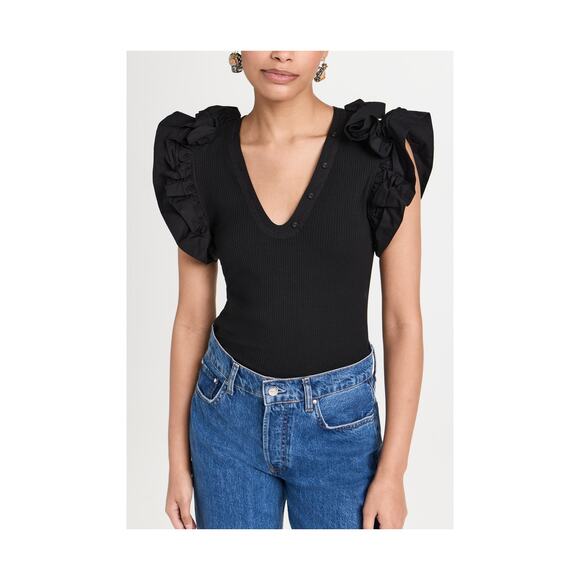 Ulla Johnson Tops - Ulla Johnson 'Birdie' Black Cotton Top Size XS
